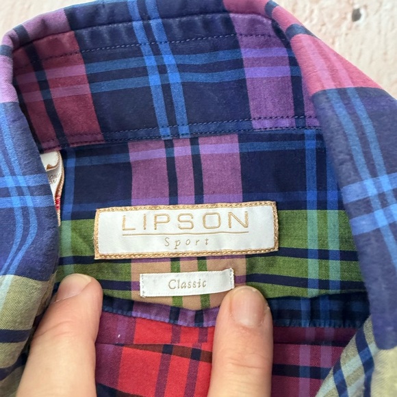 Men’s lipson sport Size medium plaid colorful button-down shirt Canada Canadian - Picture 6 of 9